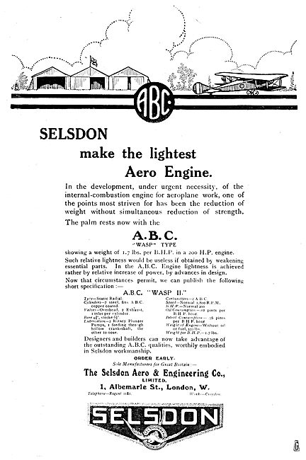 Selsdon Engineering:  Aero Engines - ABC Wasp                    