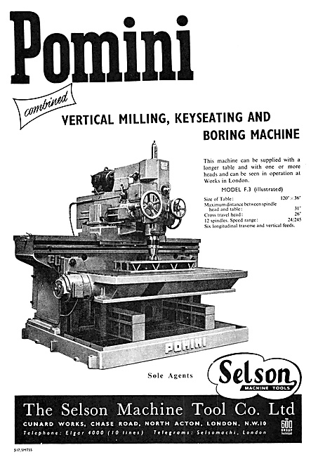 Selson Machine Tools Pomini Vertical Milling & Boring Machine    