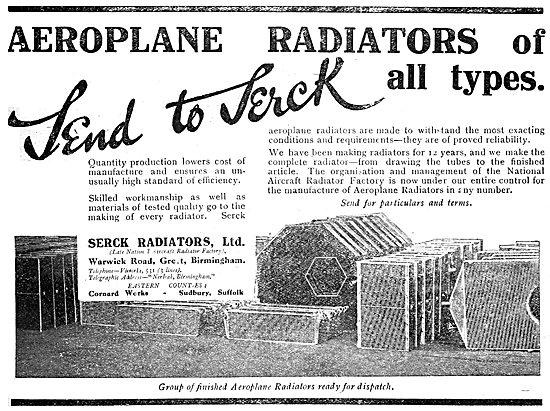 Serck Aeroplane Radiators                                        