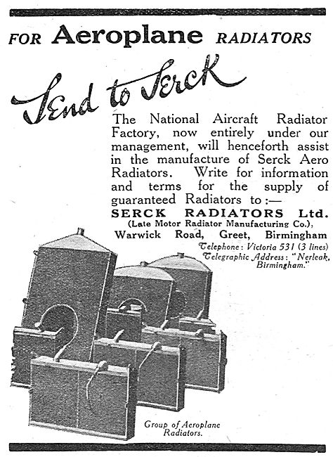 Serck Radiators For Aeroplanes                                   