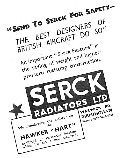 Serck Radiators Chosen For The Hawker Hart                       