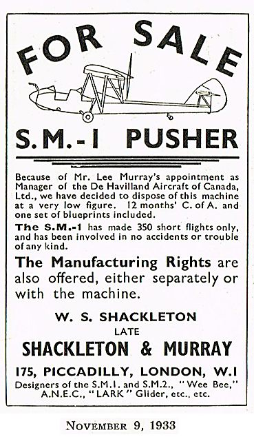 Shackleton & Murray SM1 Pusher                                   