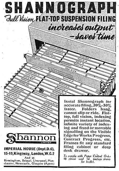 Shannon Visible Records  - Shannograph Suspension Filing System  