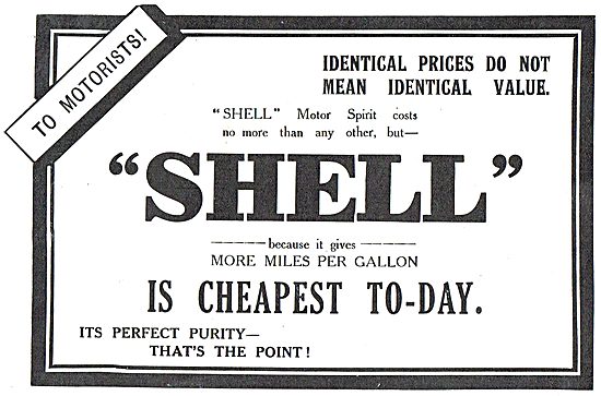 Shell Motor Spirit Will Cost You No More Than Any Other.         