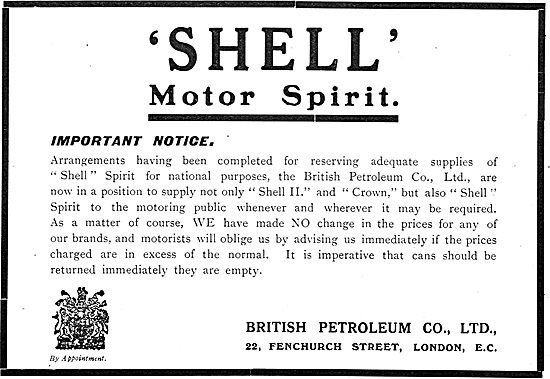 Shell Motor Spirit Now Available For National Purposes           