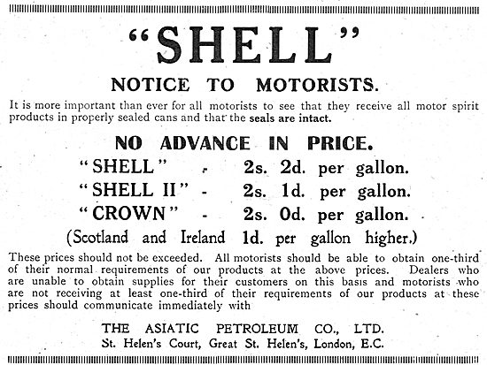 Shell Spirit - No Advance In Prices                              