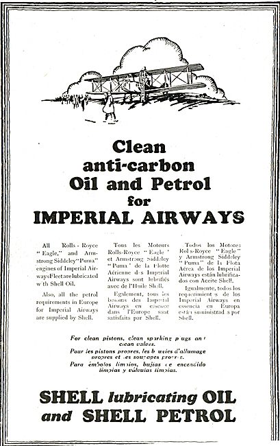 Shell Clean Anti-Carbon Oil & Petrol For Imperial Airways        