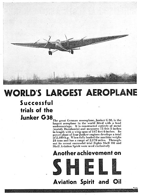 Junkers G38 - The World's Largest Aeroplane Flies Using Shell    