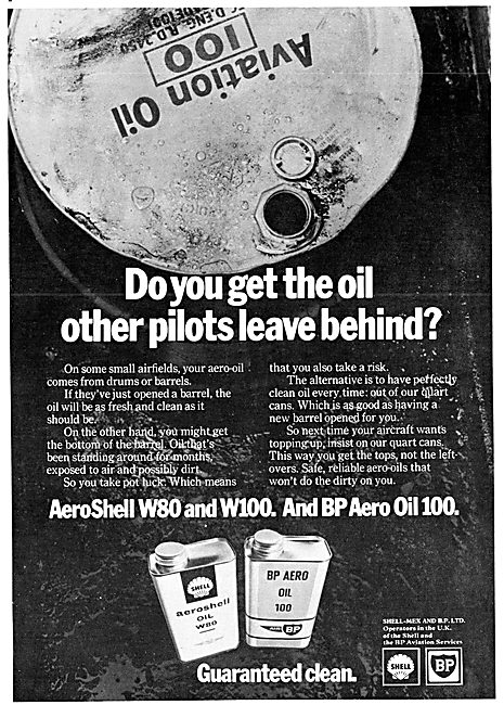 Shell -Mex And BP Ltd. Aeroshell W80 BP Aero Oil 100             