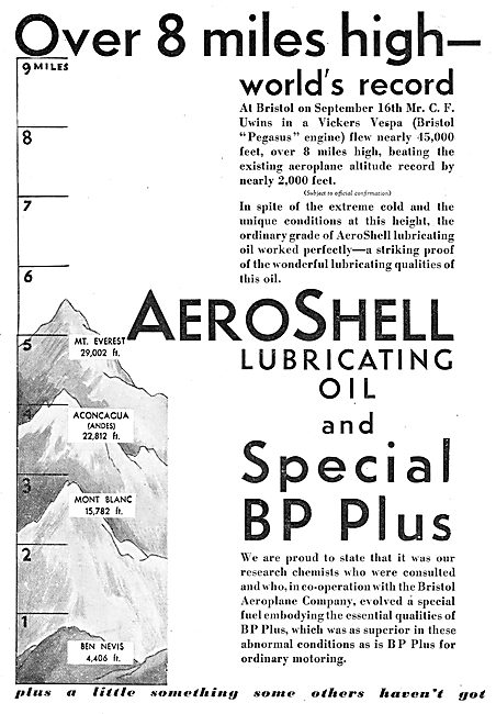 Over 8 Miles High On AeroShell Oil & Special BP Plus             