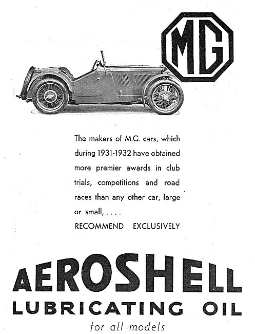 MG Cars Use AeroShell Oil                                        