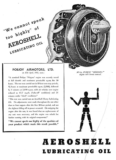 Aeroshell Lubricating Oil For Aero Engines: Pobjoy               