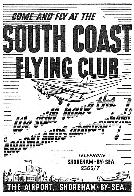 South Coast Flying Club Shoreham 1948 Advert                     
