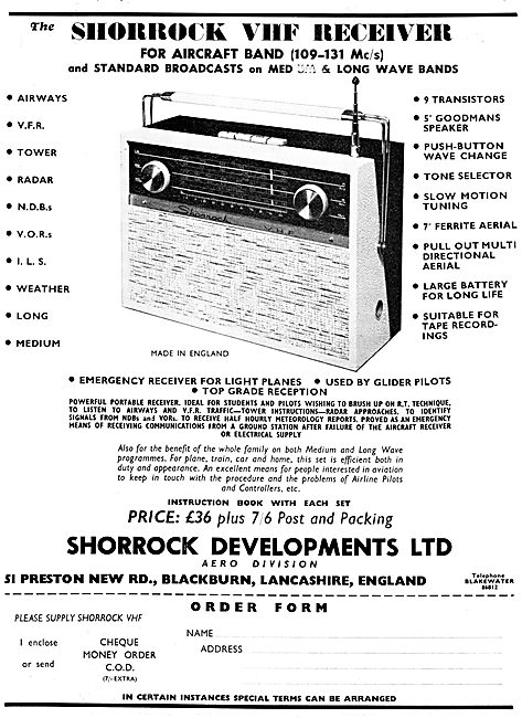 Shorrock Developments - VHF Air Band Radio Receivers             