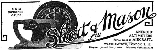 Short and Mason. S.&M.INcidence Gauge 1919                       