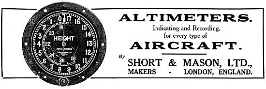 Short & Mason Aircraft Instruments - Altimeters                  