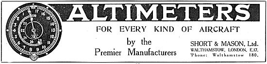 Short and Mason Altimeters For Every Type Of Aircraft            