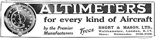 Short and Mason Altimeters For Every Type Of Aircraft            