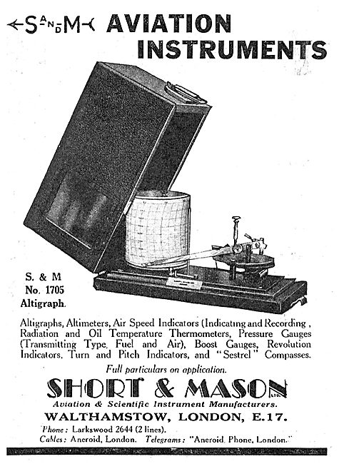 Short and Mason Aviation Instruments: S & M 1705 Altigraph       