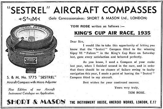 SShort and Mason Aircraft Instruments - Tom Rose - Sestrel       