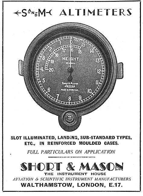 Short and Mason Aircraft Instruments - Altimeter                 