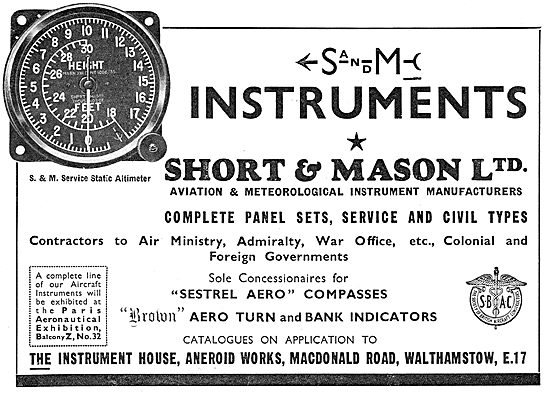 Short and Mason Altimeters For Every Type Of Aircraft            