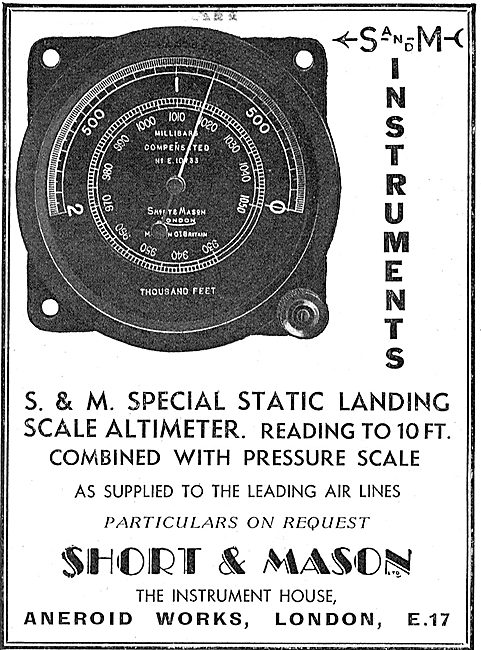 Short and Mason Aircraft Instruments & Panel Sets                