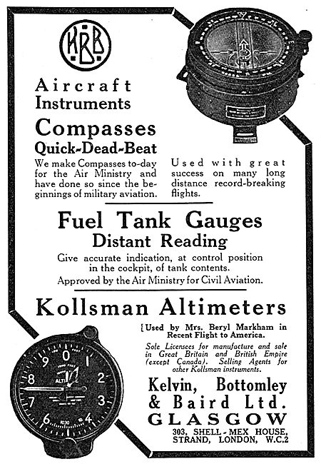 Short & Mason Aircraft Instruments - Kollsman Altimeter          