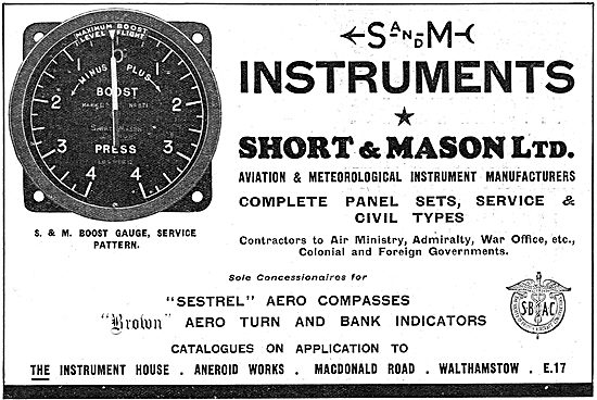 Short & Mason Aircraft Instruments - Brown Aero Turn & Bank      