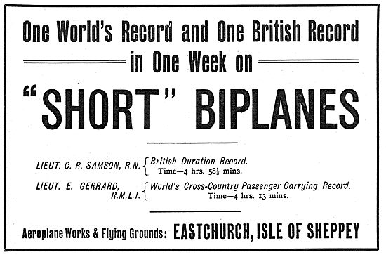 Short Biplane - Lt Samson Lt Gerrard 1911                        