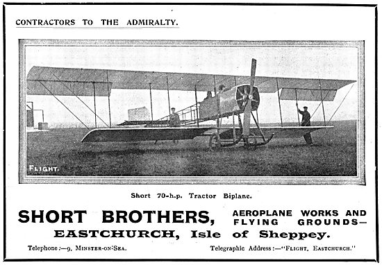 Short Brothers - Short 70 H.P. Tractor Biplane 1913              