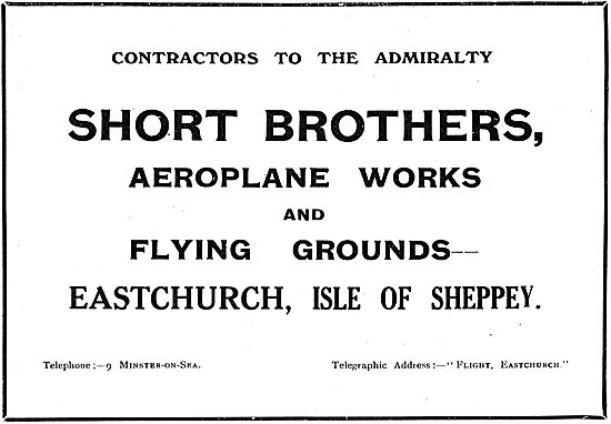 Short Brothers Aeroplane Works. Eastchurch, Isle Of Sheppey      