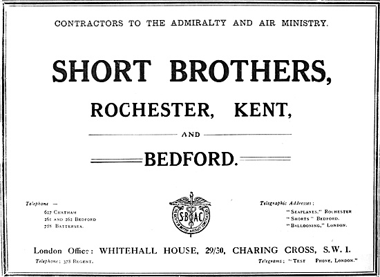 Short Brothers Aircraft 1918                                     