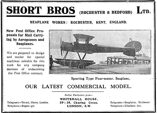 Short Bros Sporting Type Four Seater Seaplane                    