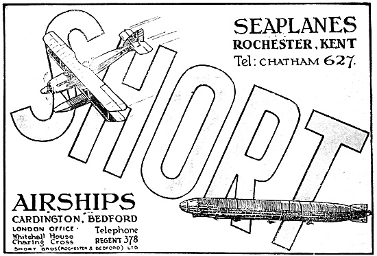 Short Brothers  Seaplanes & Airships 1920 Advert                 