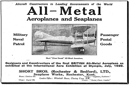 Short All Metal Aeroplanes & Seaplanes                           