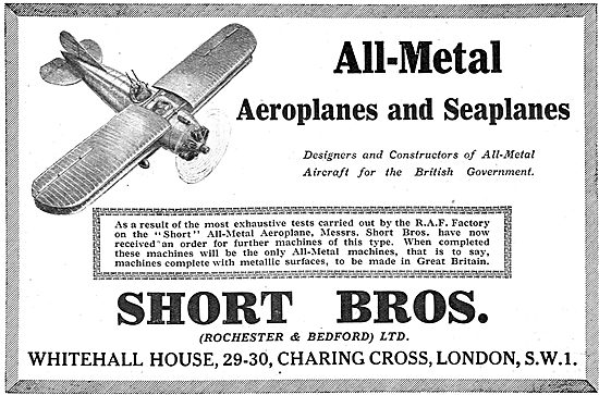 Short All-Metal Aeroplanes And Seaplanes                         