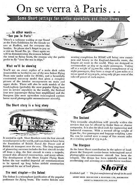 Short Flying Boats. Solent Sealand                               