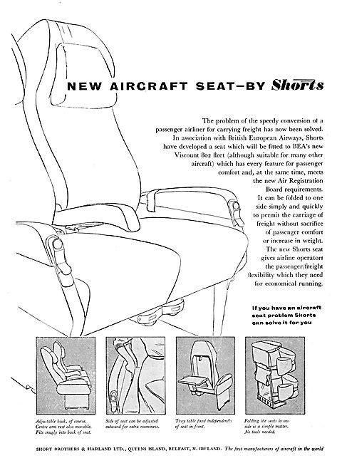 Short Brothers Aircraft Seating                                  