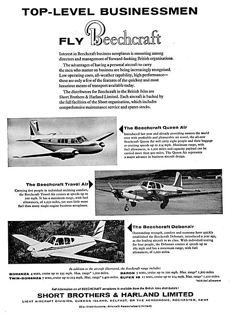 Tope Level Businessmen Fly Beechcraft - Short Bros & Harland     