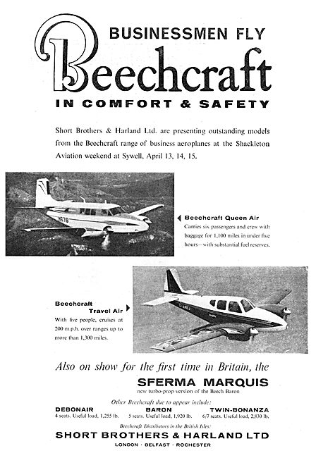Short Brothers & Harland Distributors For Beechcraft 1962        