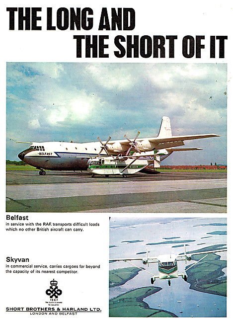 Short Belfast - Short Skyvan - Shorts Aircraft 1968              
