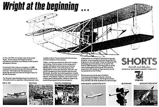 Shorts Aircraft & Missiles 1978                                  