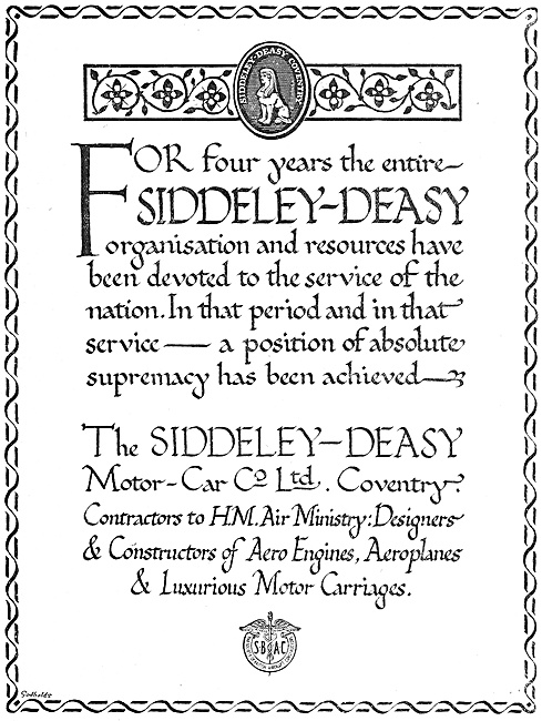 Siddeley-Deasy Aero Engines & Aircraft                           