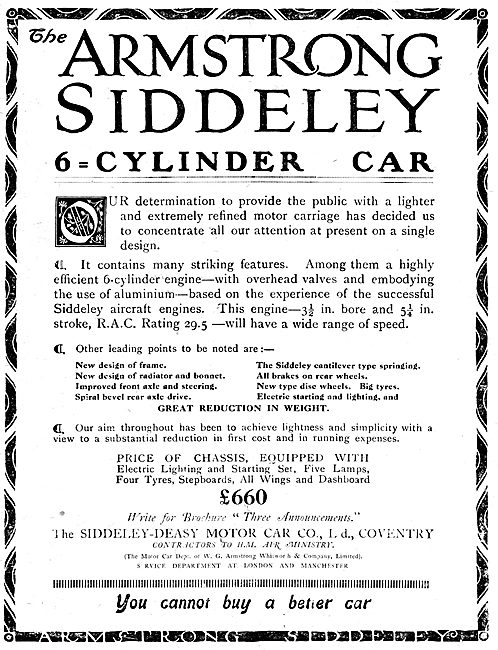 Armstrong Siddeley Motor Cars 1919                               