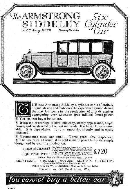 Armstrong Siddeley Motor Cars 1919                               