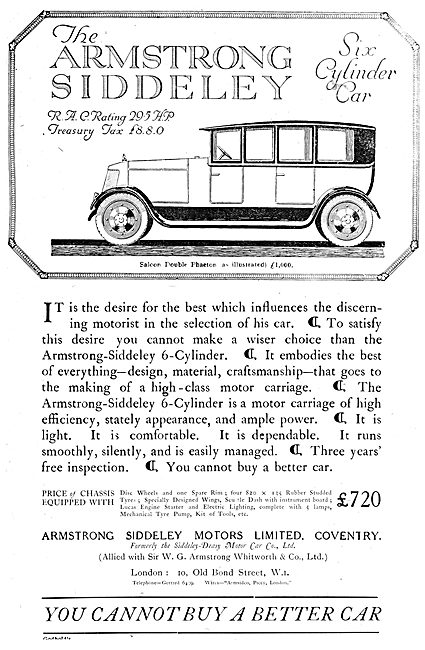 Armstrong Siddeley Motor Cars 1919                               