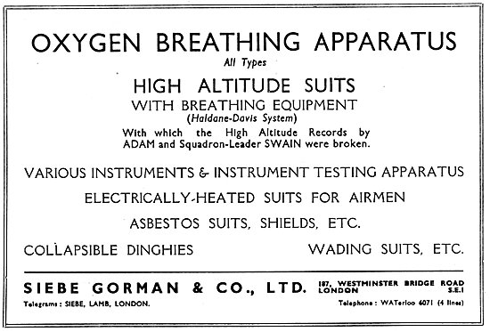 Siebe Gorman Safety Equipment, Oxygen Equipment & Instruments    