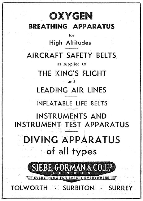 Siebe Gorman Safety Equipment, Oxygen Equipment & Instruments    