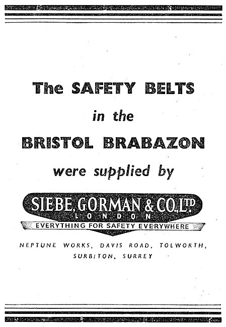 Siebe Gorman Aircraft Safety Belts 1949                          